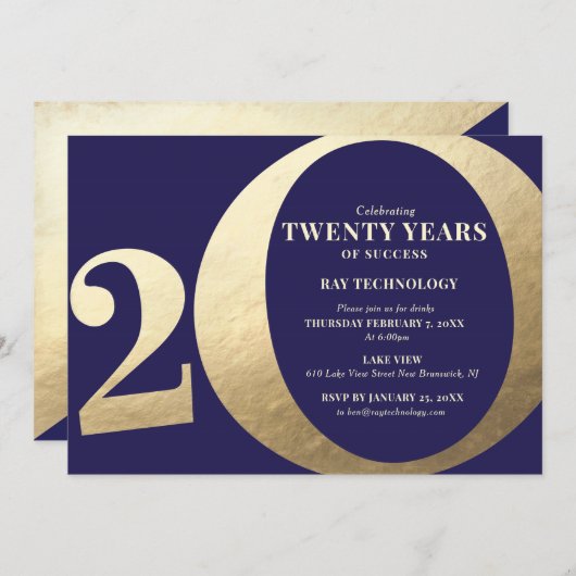 20. Geschäftsjahr Einladung (Vorne/Hinten)
