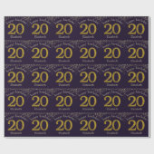 20 Glitzer Gold Birthday Wrapping Paper Geschenkpapier (Flach)