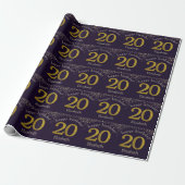 20 Glitzer Gold Birthday Wrapping Paper Geschenkpapier (Ungerollt)
