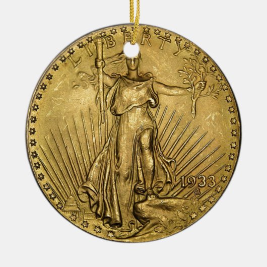$20 GOLD KERAMIKORNAMENT (Vorne)