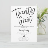 20. Großer 28. Achtundzwanzigster Geburtstag Einladung (Stehend Vorderseite)