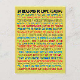 20 Gründe für die Liebe Bücher lesen Postkarte