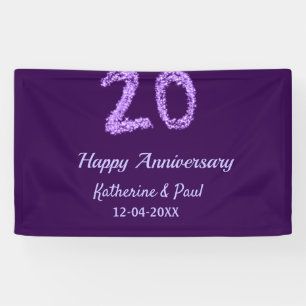 20. Happy Jubiläum Pärchenname Datum lila Banner