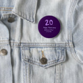 20. Happy Jubiläum Pärchenname Datum lila Button (Beispiel)