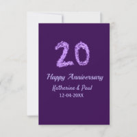 20. Happy Jubiläum Pärchenname Datum lila