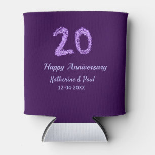 20. Happy Jubiläum Pärchenname Datum lila Dosenkühler