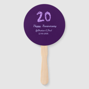 20. Happy Jubiläum Pärchenname Datum lila Fächer