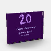 20. Happy Jubiläum Pärchenname Datum lila Fotoblock (Links)