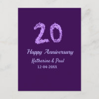 20. Happy Jubiläum Pärchenname Datum lila