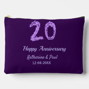 20. Happy Jubiläum Pärchenname Datum lila Zubehörtasche