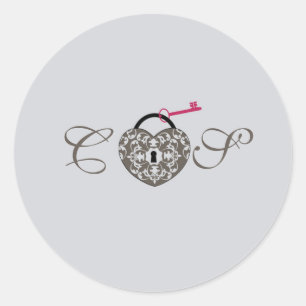 20 Heart Lock Gastgeschenk Hochzeit Sticker