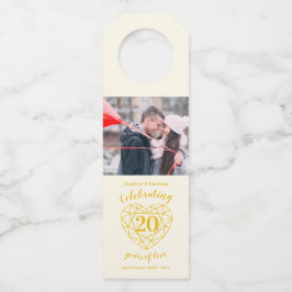 20. Hochzeit Jubiläum Foto Edelstein Herz Flaschenanhänger