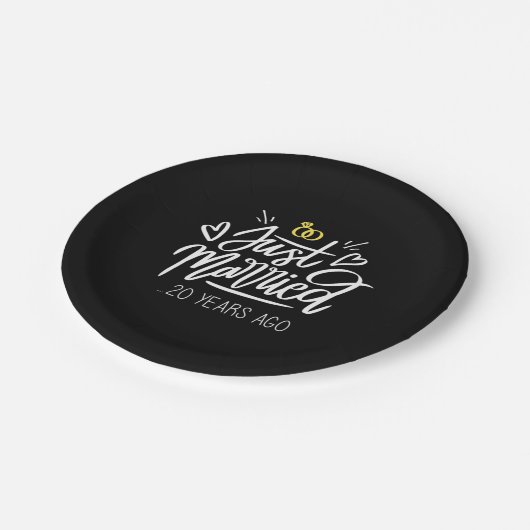 20. Hochzeit Pappteller (Schrägansicht)