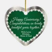 20. Hochzeit | Smaragd und Silber Keramik Ornament (Hinten)