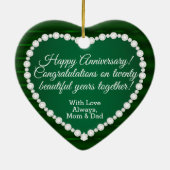 20. Hochzeit | Smaragd und Silber Keramik Ornament (Hinten)