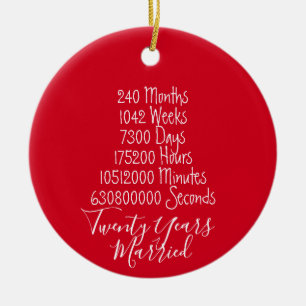 20. Hochzeit zum 20. Mal Keramik Ornament