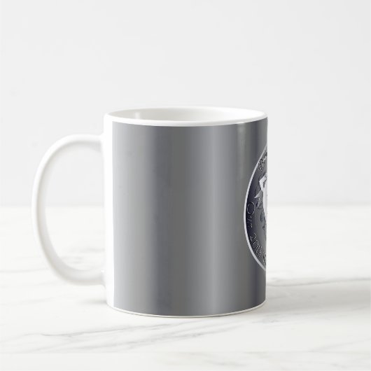 20. Hochzeitsjubiläum Platinum Herzmedaille Kaffeetasse (Links)