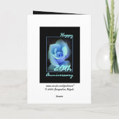 20. Hochzeitskarte mit Blue Rosenknospe Karte (Rückseite)