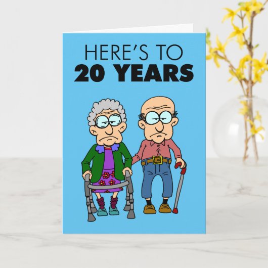 20. Hochzeitstag alt Karte (Gelbe Blume)