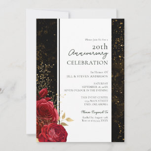 20. Hochzeitstag Blumen Budget Einladung