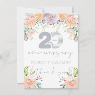 20. Hochzeitstag Blumenbeweis Vielen Dank Dankeskarte