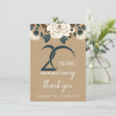 20. Hochzeitstag Danke, Herr Floral Dankeskarte (Stehend Vorderseite)