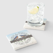 20. Hochzeitstag, Drosseln einer Feder Steinuntersetzer (Seitenansicht)