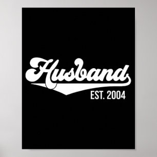 20. Hochzeitstag Ehemann Est 2004 T - Shirt. Poster