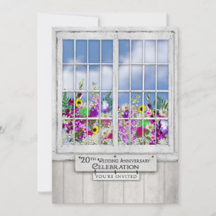 20. Hochzeitstag-Einladung, Rustikales Fenster Einladung