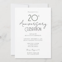 20. Hochzeitstag Elegantes Skript
