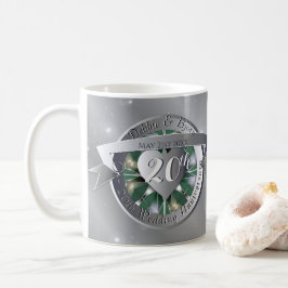 20. Hochzeitstag Emerald Platinum Kaffeetasse