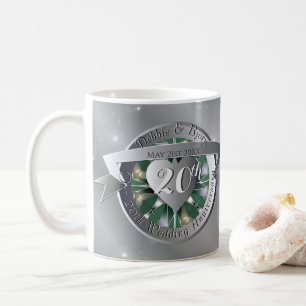 20. Hochzeitstag Emerald Platinum Kaffeetasse