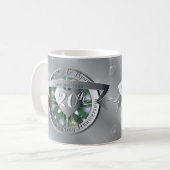 20. Hochzeitstag Emerald Platinum Kaffeetasse (Vorderseite Links)