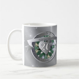 20. Hochzeitstag Emerald Platinum Kaffeetasse