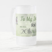 20. Hochzeitstag Mattglas Bierglas (Vorderseite Links)