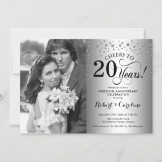 20. Hochzeitstag mit Foto - Silber Einladung