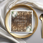 20. Hochzeitstag Rustikale String Lights Serviette