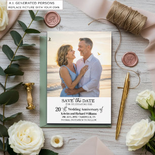 20. Hochzeitstag Save-the-Date-Foto Mitteilungskarte