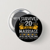 20. Hochzeitstag Shirt Paare Ehemann Wif Button (Vorne & Hinten)