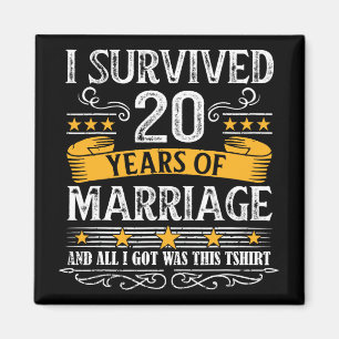 20. Hochzeitstag Shirt Paare Ehemann Wif Magnet