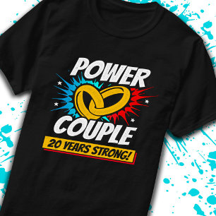 20. Hochzeitstag Verheiratete Paare 20 Jahre Stark T-Shirt