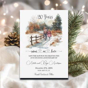 20. Hochzeitstag Winterlandschaft Romantik Save The Date