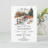 20. Hochzeitstag Winterlandschaft Romantisch Einladung (Stehend Vorderseite)