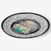 20 Ihr Foto Random Number Pattern Schwarz/Weiß Pappteller (Schrägansicht)