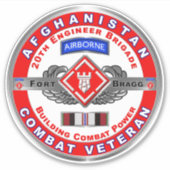 20. Ingenieur Brigade Afghanistan Veteran Aufkleber (Vorderseite)