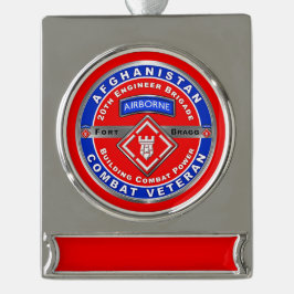 20. Ingenieur Brigade Afghanistan Veteran Banner-Ornament Silber