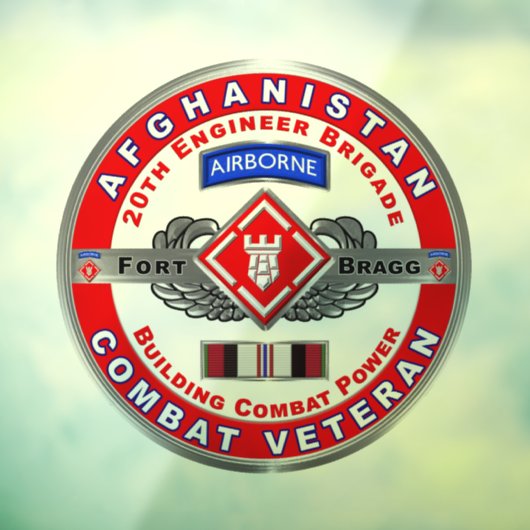 20. Ingenieur Brigade Afghanistan Veteran Fensteraufkleber (Blatt 3)