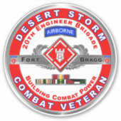 20. Ingenieur Brigade Desert Storm Veteran Aufkleber (Vorderseite)