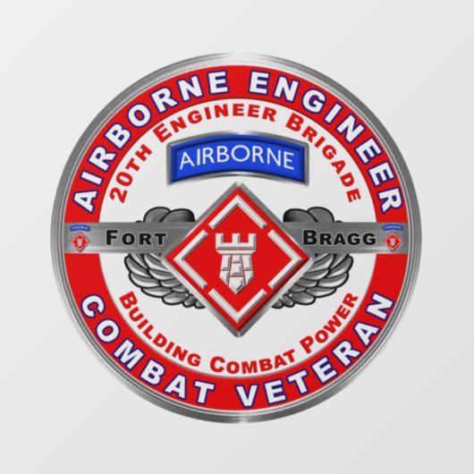 20. Ingenieur-Brigade-Im Flugzeug Fensteraufkleber (Blatt)