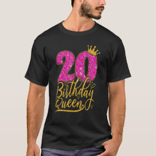 20 Jahre alt 20. Geburtstag Queen Diamond Crown Bu T-Shirt